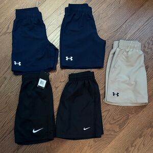 Under Armour and Nike Kids Shorts, Sz Small/7, Plus 2 black shorts FREE